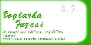 boglarka fuzesi business card