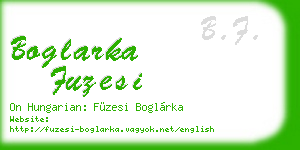 boglarka fuzesi business card